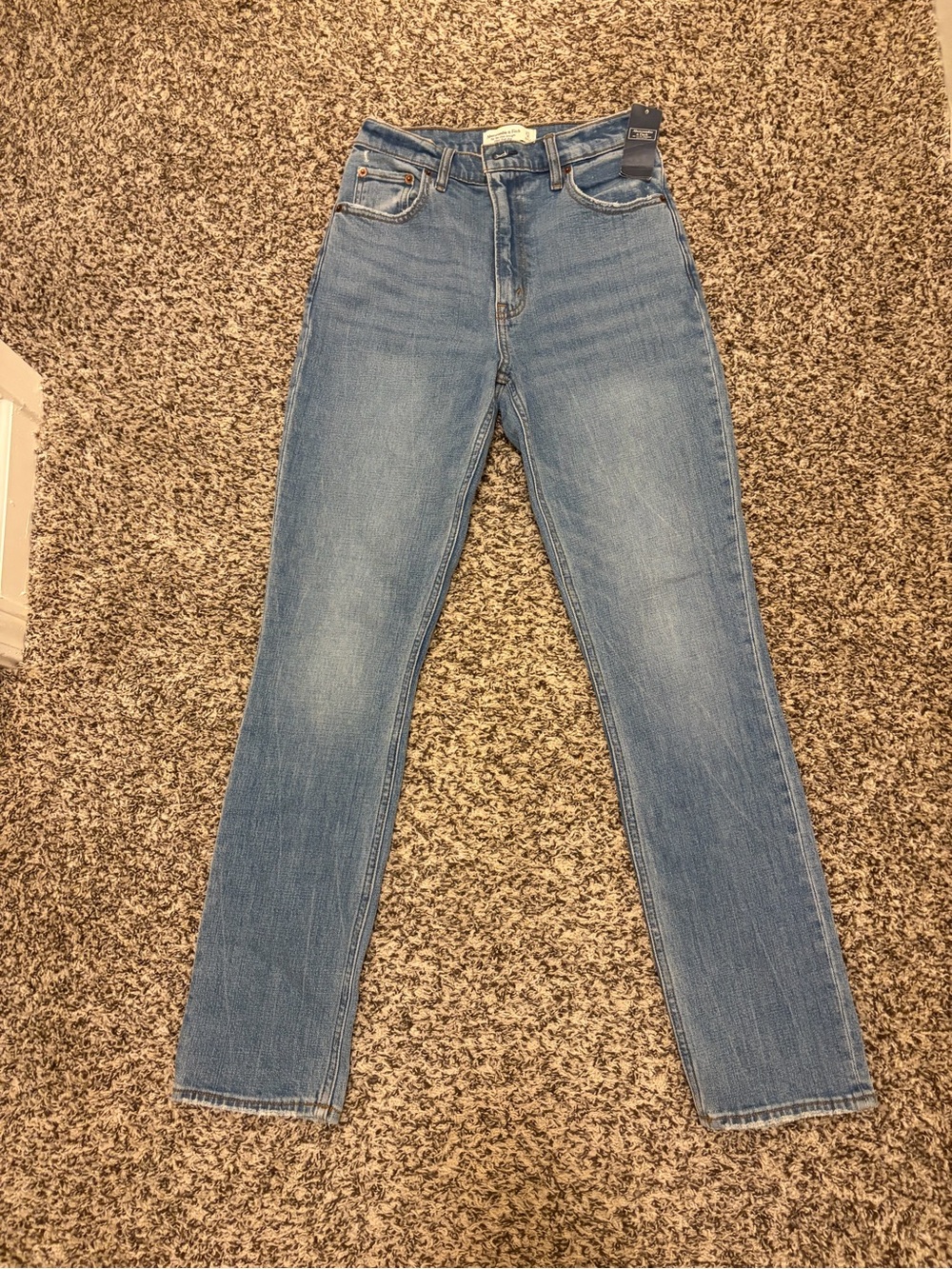 Vintage Y2K Abercrombie & Fitch Light Blue High-Rise Straight Jeans